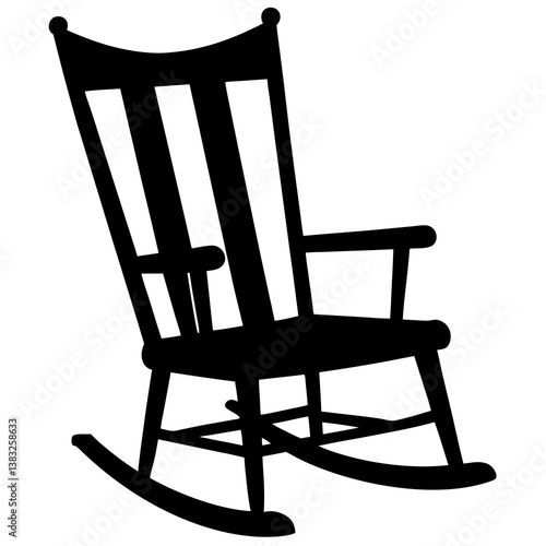 rocking chair silhouette vector icon on white background