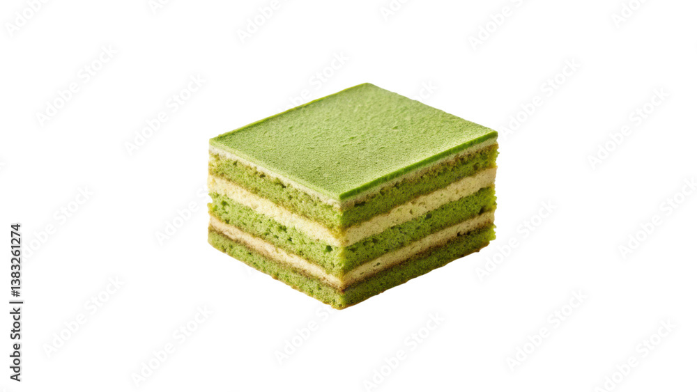 A layered green cake with multiple textures and shades, showcasing a balanced design and appealing look. A layered green cake with multiple textures and shades, showcasing a balanced design and appealing look.