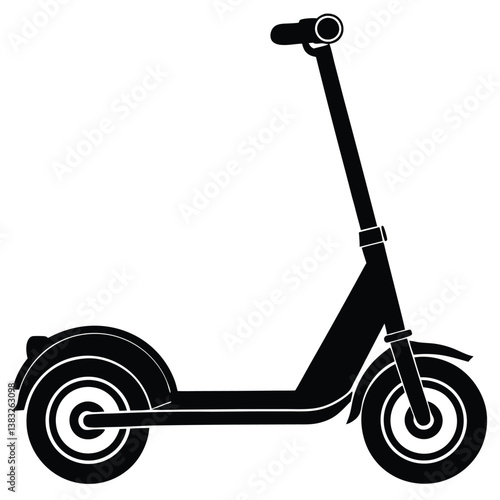 Simple Motorized Scooter Silhouette  High-Quality Vector for Transportation Branding