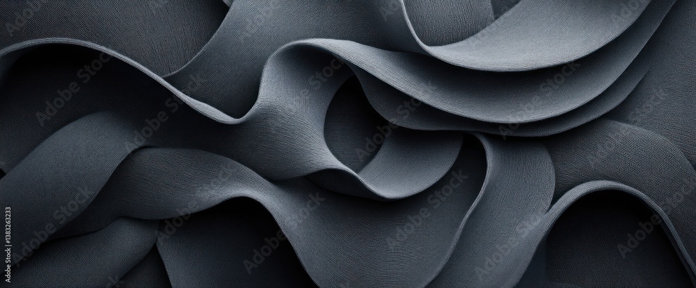 Obraz premium Abstract dark gray wavy textured design
