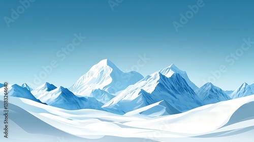 Wallpaper Mural Serene Winter Mountain Range Under a Clear Sky Torontodigital.ca