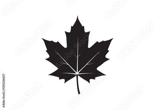 Canadian maple leaf black silhouette vector, maple leaf vector
