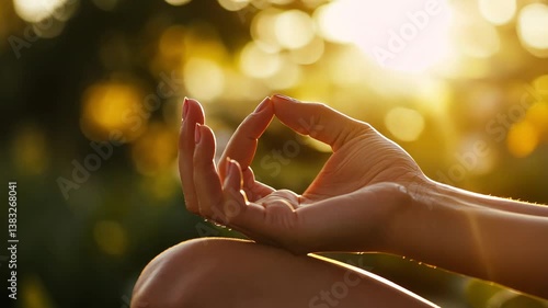 Wallpaper Mural Mindful Living Embrace Natures Sunlight for Peace and Harmony Through Meditation and Relaxation with Hand Gestures Torontodigital.ca