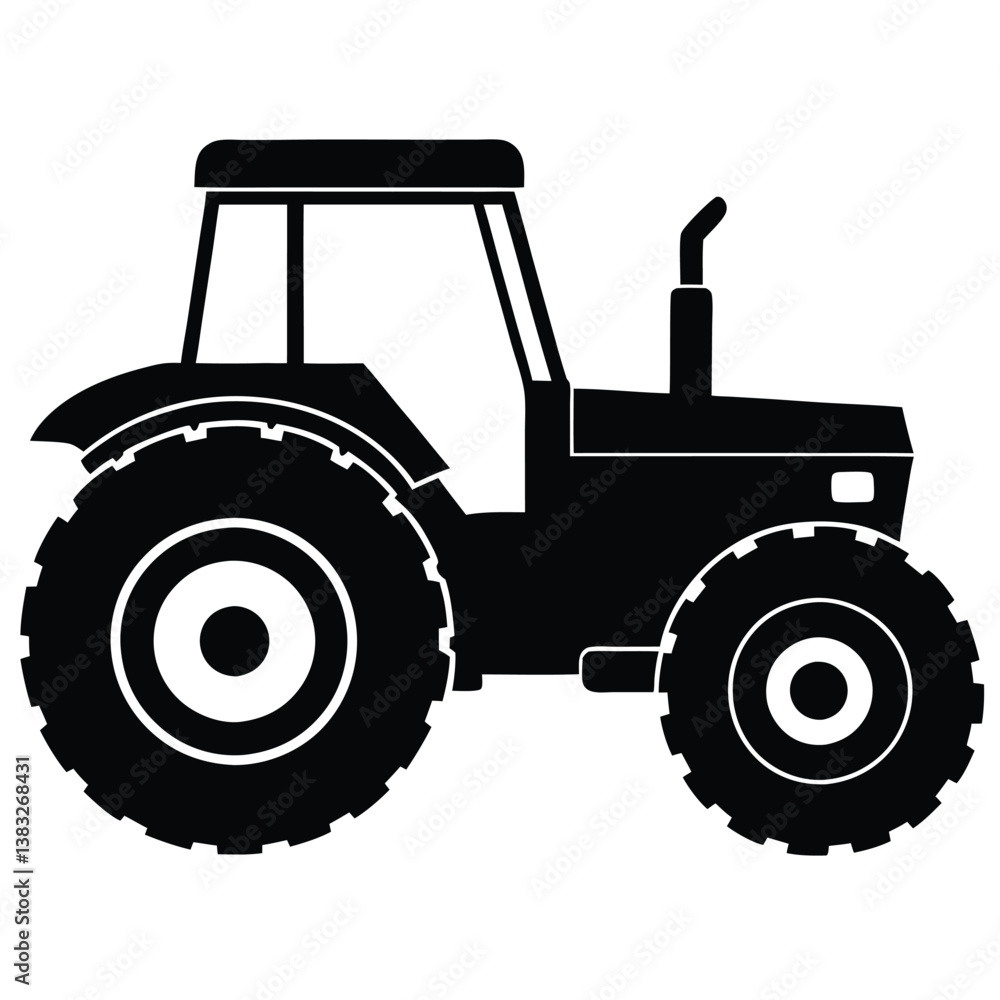 Obraz premium Tractor Silhouette Line Art Perfect for Web, Mobile & Print Design