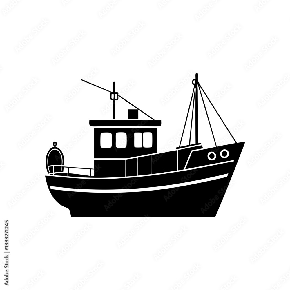 Fishing Borat Silhouette Vector Illustration Fishing Borat Silhouette Vector Illustration