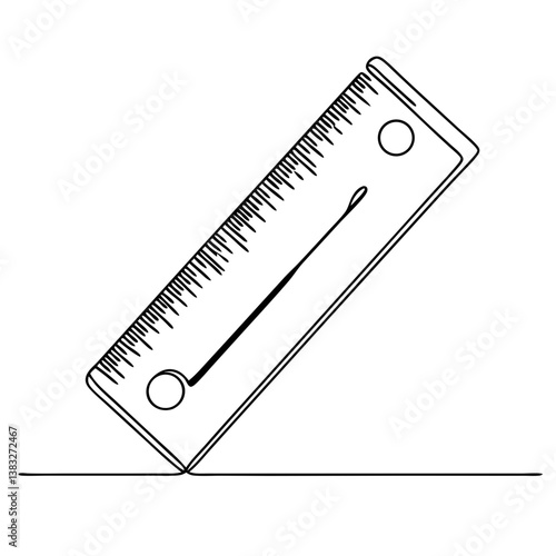 Ruler measuring line in a minimalistic design  