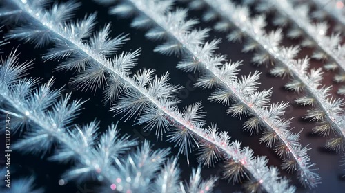 Icy winter patterns on the windowpane
