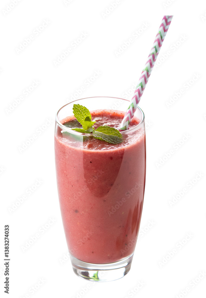 A glass of smoothie with a straw isolated on transparent background A glass of smoothie with a straw isolated on transparent background