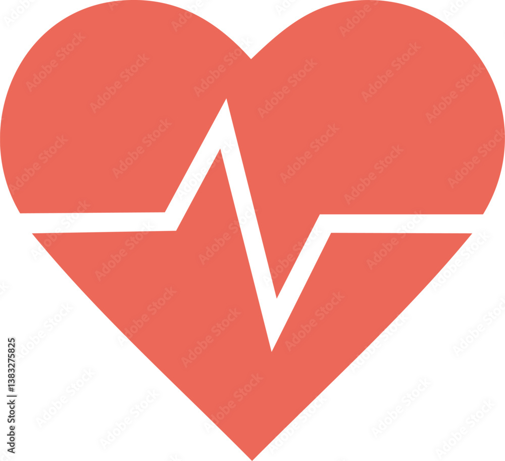 Red heart with ECG line vector · Medical heartbeat symbol for cardiology, health care apps and wellness branding. Heartbeat icon with electrocardiogram line in red · Flat medical symbol Red heart with ECG line vector · Medical heartbeat symbol for cardiology, health care apps and wellness branding. Heartbeat icon with electrocardiogram line in red · Flat medical symbol