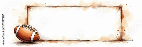 American Football with Watercolor Frame Template