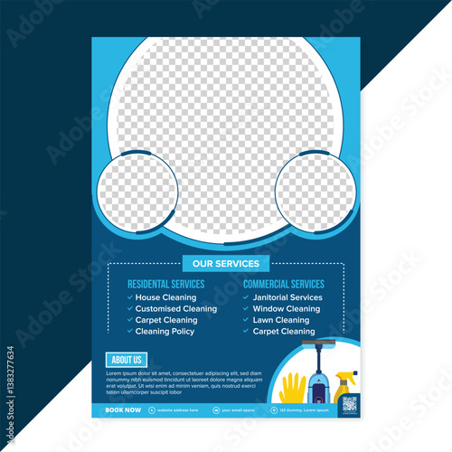 Cleaning and disinfection flyer design template, cleaning service flyer design, cover, brochure design cover template