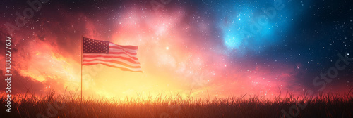 A moody patriotic scene with the U,