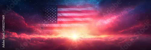 A moody patriotic scene with the U,