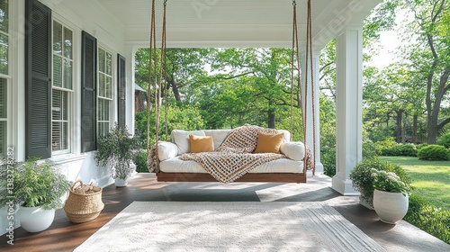 Outdoor porch swing with comfy seating