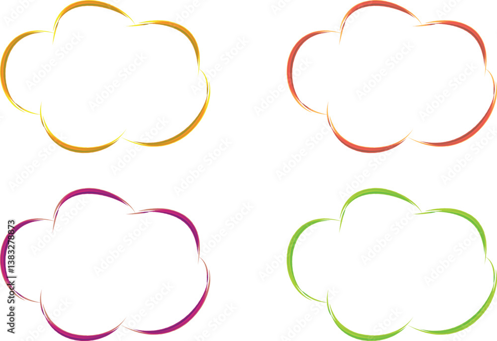 Fototapeta premium bright colorful abstract clouds shapes set