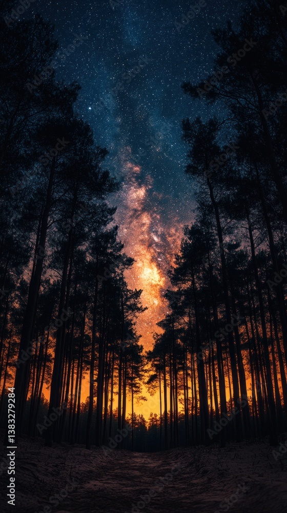 Night sky through trees Night sky through trees