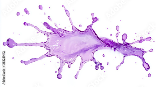 Wallpaper Mural Splash clear purple water 3D asset material isolated on white background. Torontodigital.ca