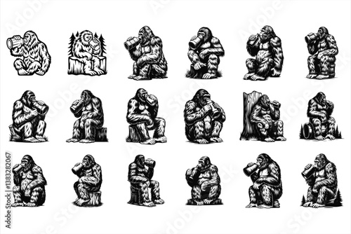 Bigfoot Moonshine Silhouette SVG Bundle