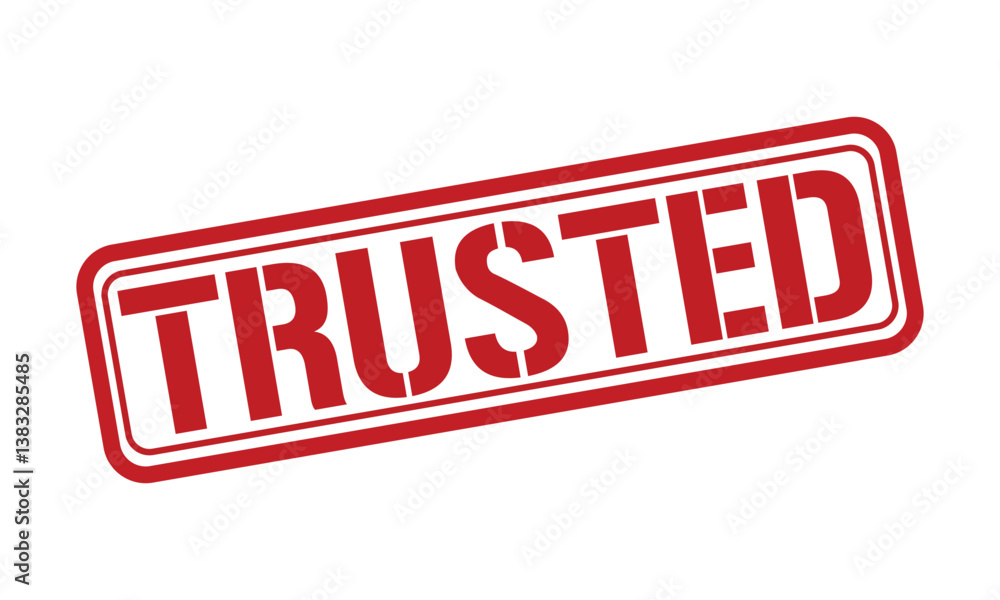 TRUSTED red stamp text vector, rubber stamp TRUSTED red stamp text vector, rubber stamp