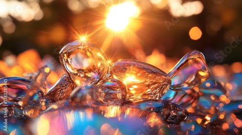 Abstract translucent shapes