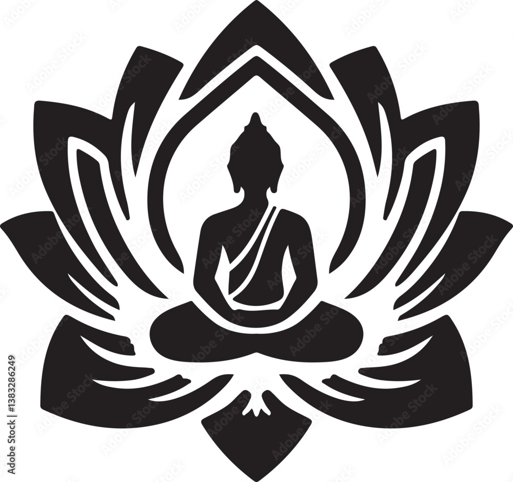 Buddha Silhouette Vector Illustration Buddha Silhouette Vector Illustration