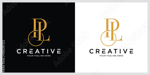 Initial PL or LP  Logo Design Vector