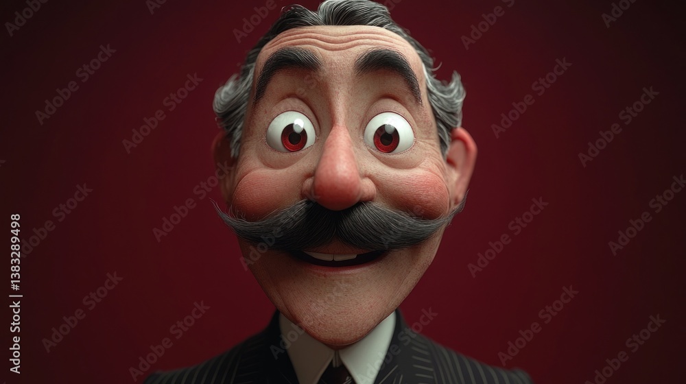Obraz premium Cartoon man portrait, expressive face