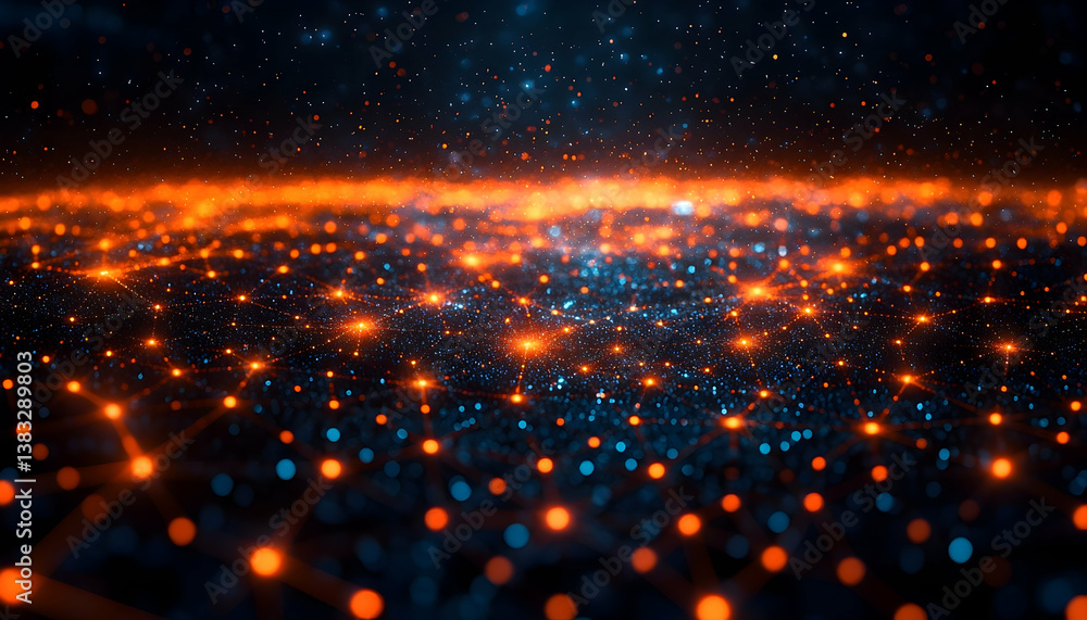 Fototapeta premium Abstract digital network landscape