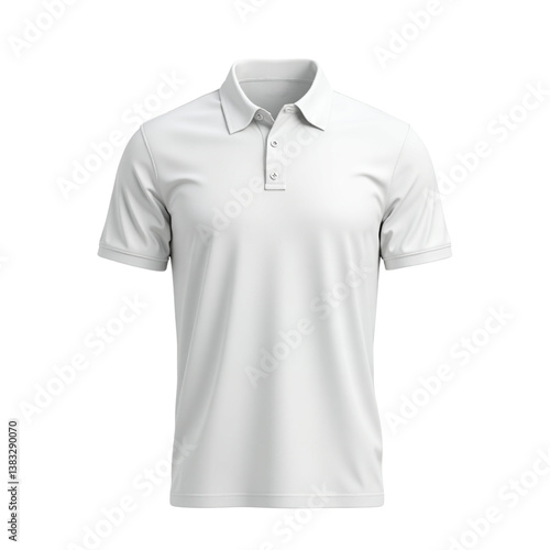 Blank white polo T-Shirts Mockup template isolated on transparent background, polo shirt design presentation for print