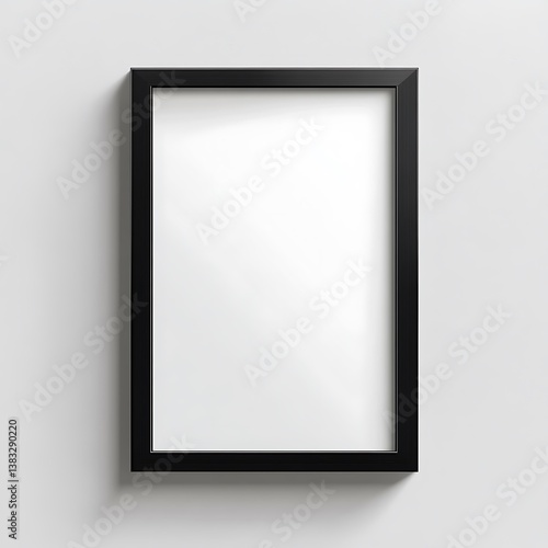 Minimalist Blank Framed Picture on Wall with Green Houseplants for Modern Indoor Decor and Home Staging