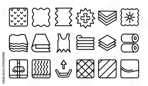 fabric features related editable stroke outline icon