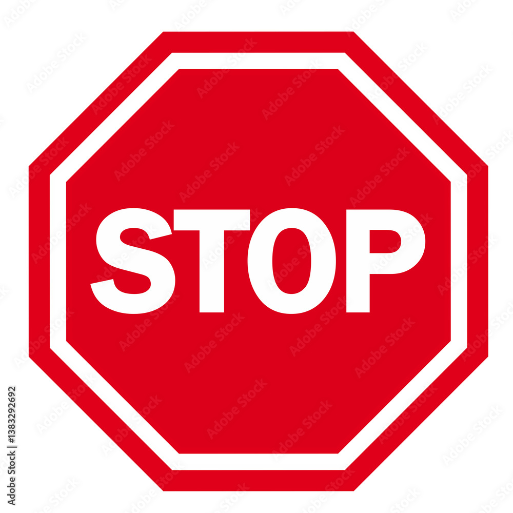 STOP Sign Isolated on White Background – Road Safety Concept