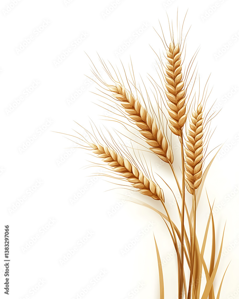 Fototapeta premium illustrations of various trees, leaves, grasses, and botanical elements on white background.