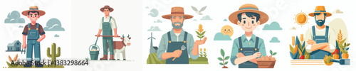 vector set of farmers