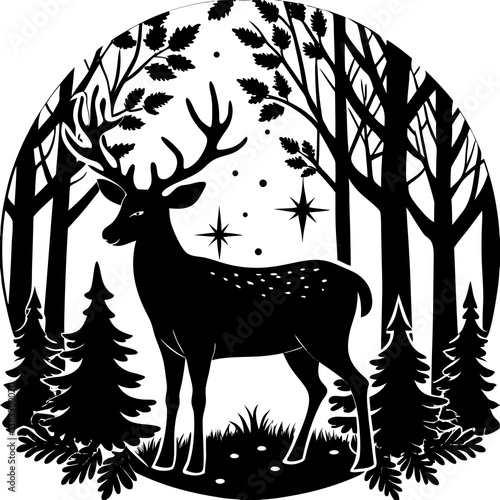 deer with a tree