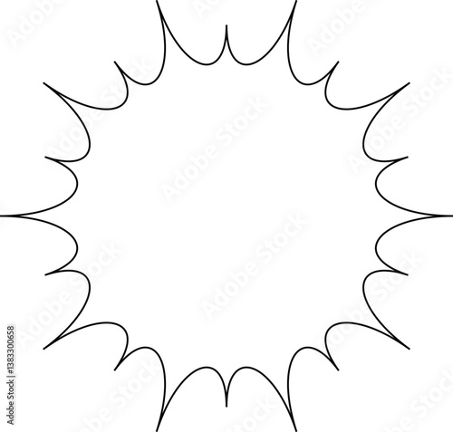 シンプルな吹き出しギザギザ　ベクター素材