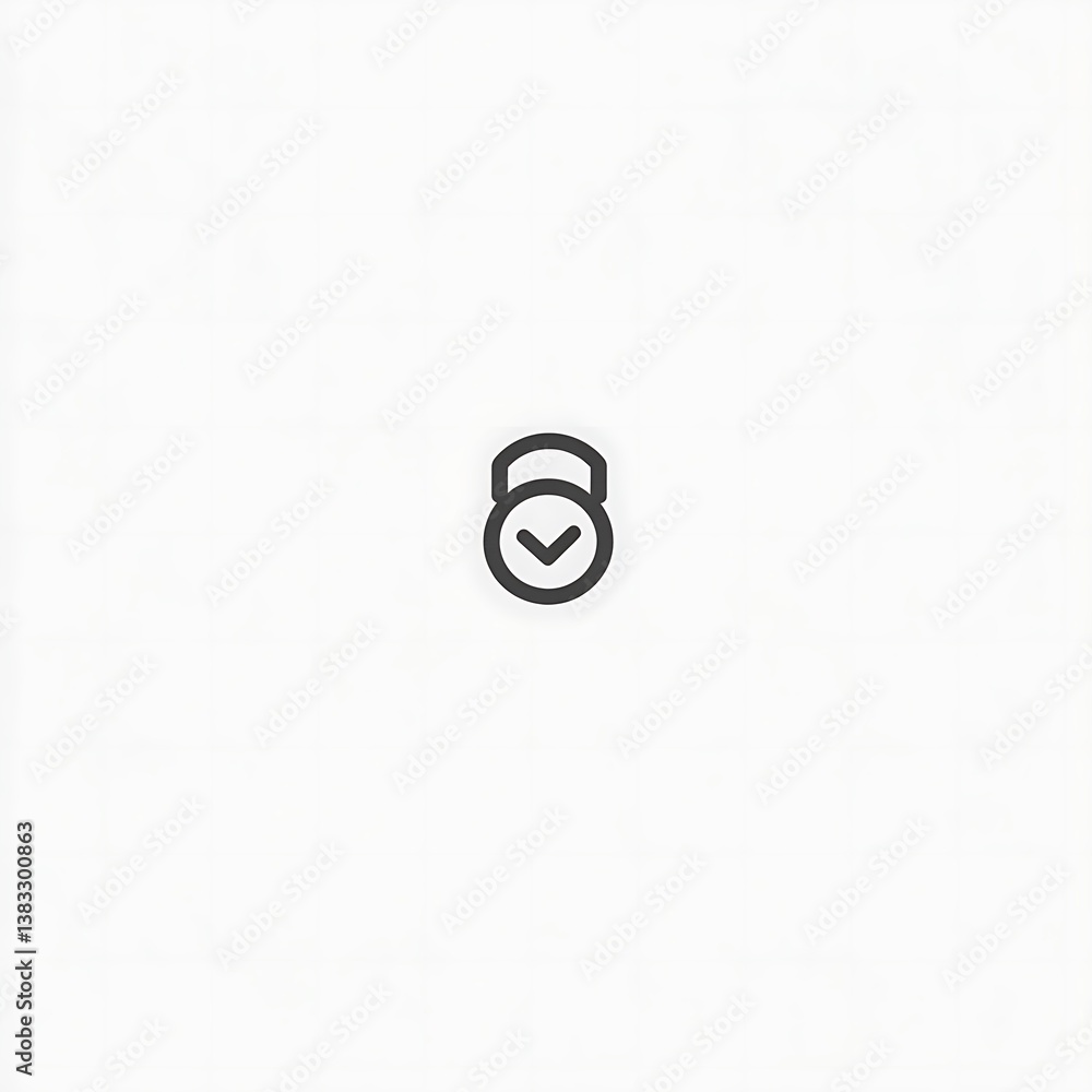 Simple fitness icon, weightlifting checkmark, minimalist design Simple fitness icon, weightlifting checkmark, minimalist design