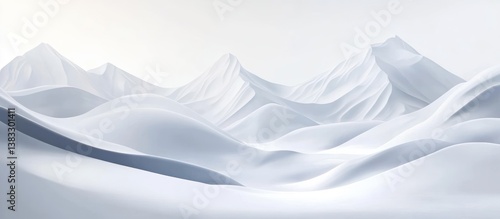 Wallpaper Mural Serene, snow-covered mountain range, minimalist design Torontodigital.ca