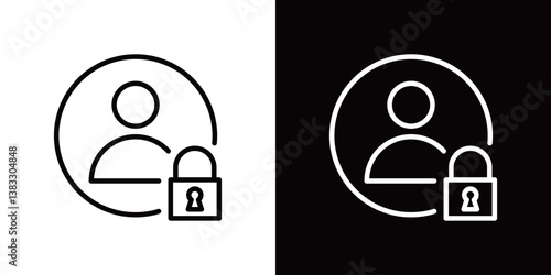 サイバーセキュリティのラインアイコン