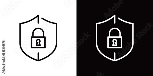 サイバーセキュリティのラインアイコン