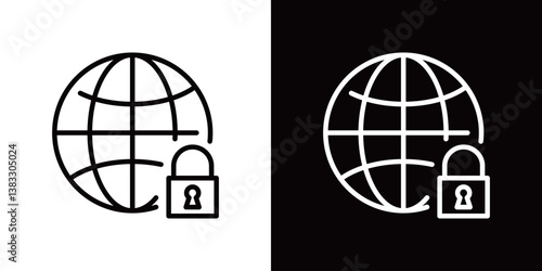 サイバーセキュリティのラインアイコン