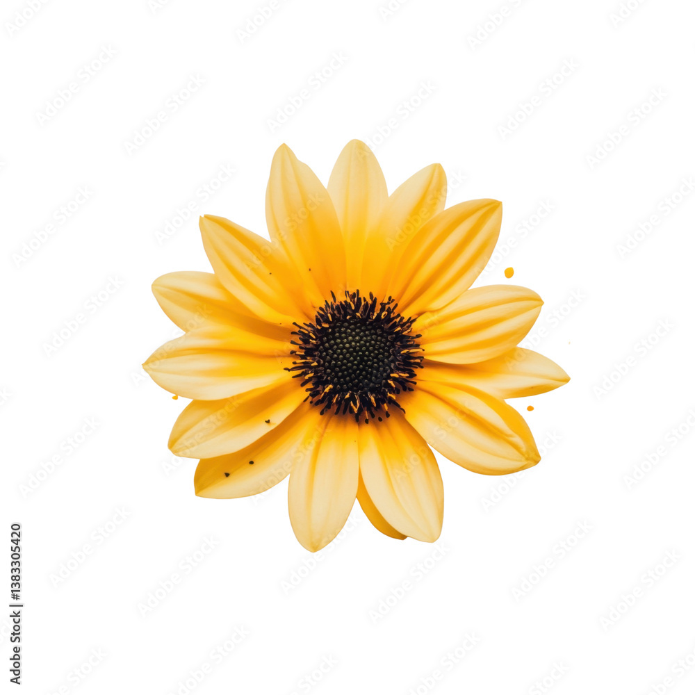 Obraz premium Yellow sunflower bloom isolated on transparent background