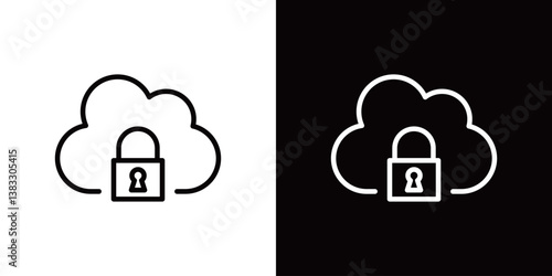 サイバーセキュリティのラインアイコン