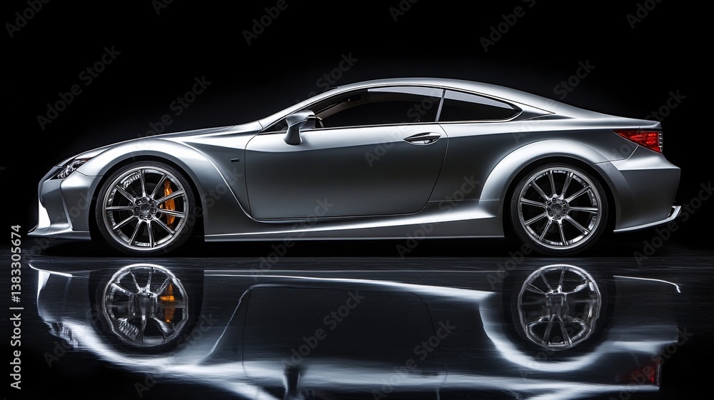 Gray Modern Car with Sleek Design and Soft Reflections, Showcasing Clean Aesthetics and Minimalist Elegance Gray Modern Car with Sleek Design and Soft Reflections, Showcasing Clean Aesthetics and Minimalist Elegance