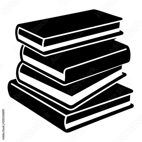 stack of books isolated