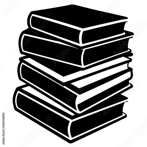 stack of books isolated