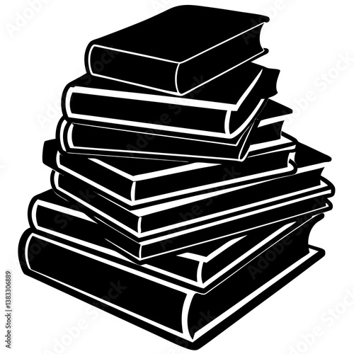 stack of books isolated