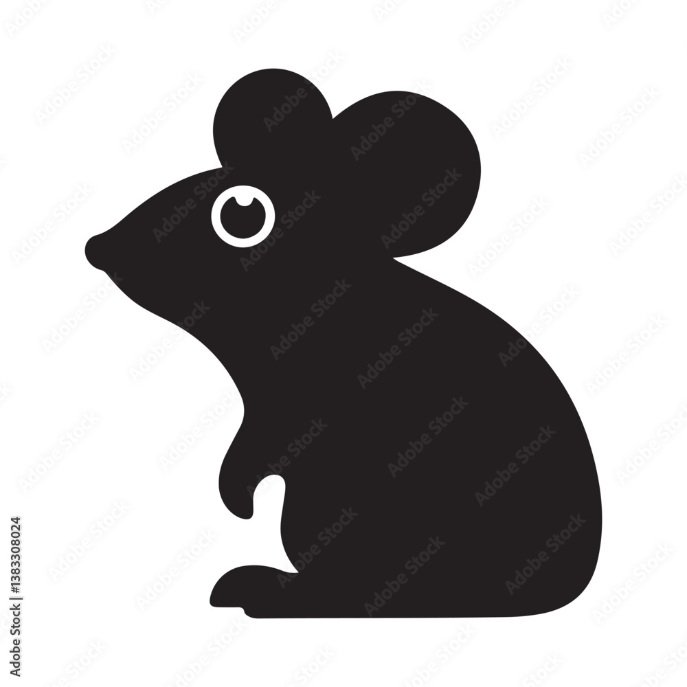 Mouse vector silhouette. Rat icon symbol. Vector illustration eps 10 Mouse vector silhouette. Rat icon symbol. Vector illustration eps 10