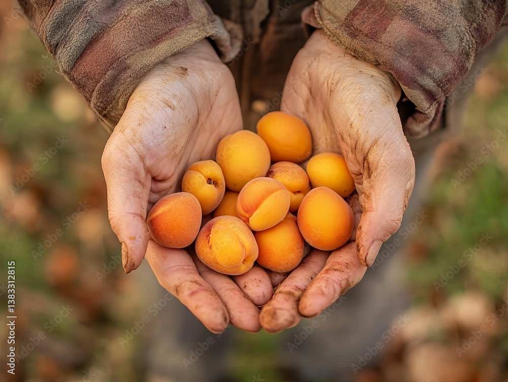 Freshly Harvested Ripe Apricots Held in Dirty Hands Organic Farm Fruit Summer Harvest Golden Apricots Delicious Sweet Fruit Healthy Eating Natural Freshly Harvested Ripe Apricots Held in Dirty Hands Organic Farm Fruit Summer Harvest Golden Apricots Delicious Sweet Fruit Healthy Eating Natural