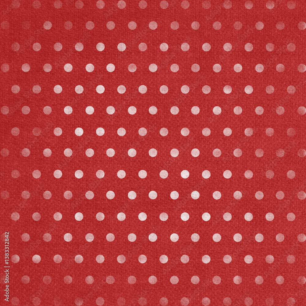 Polka dots design, red background, seamless repeat white dots pattern, gift wrap paper Polka dots design, red background, seamless repeat white dots pattern, gift wrap paper